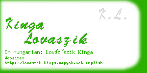 kinga lovaszik business card